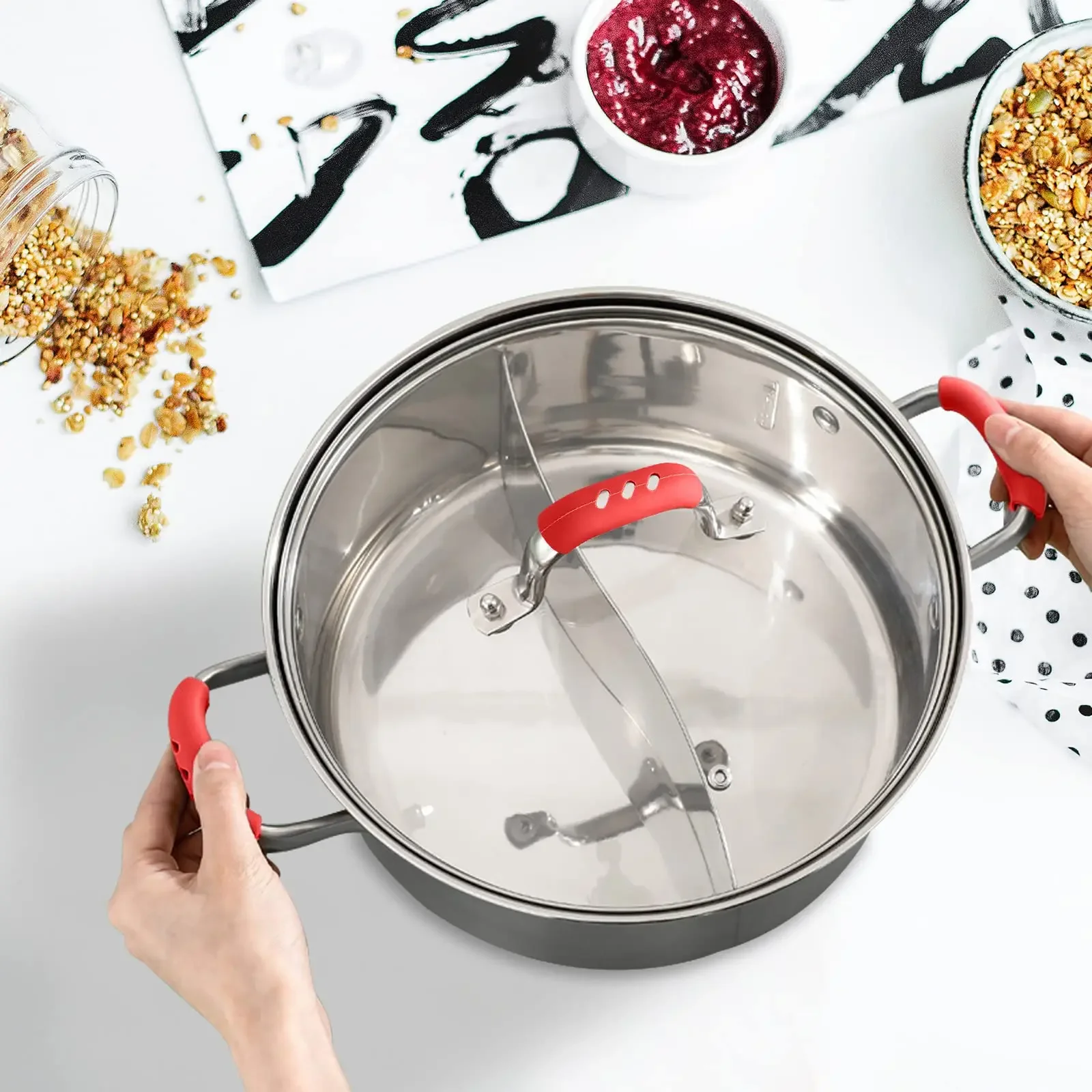 Anti-scald pot handles gloves Heat Resistance Non-slip Silicone Handles, Non-slip Pot Handle Accessories,Kitchen Gadgets - view 6