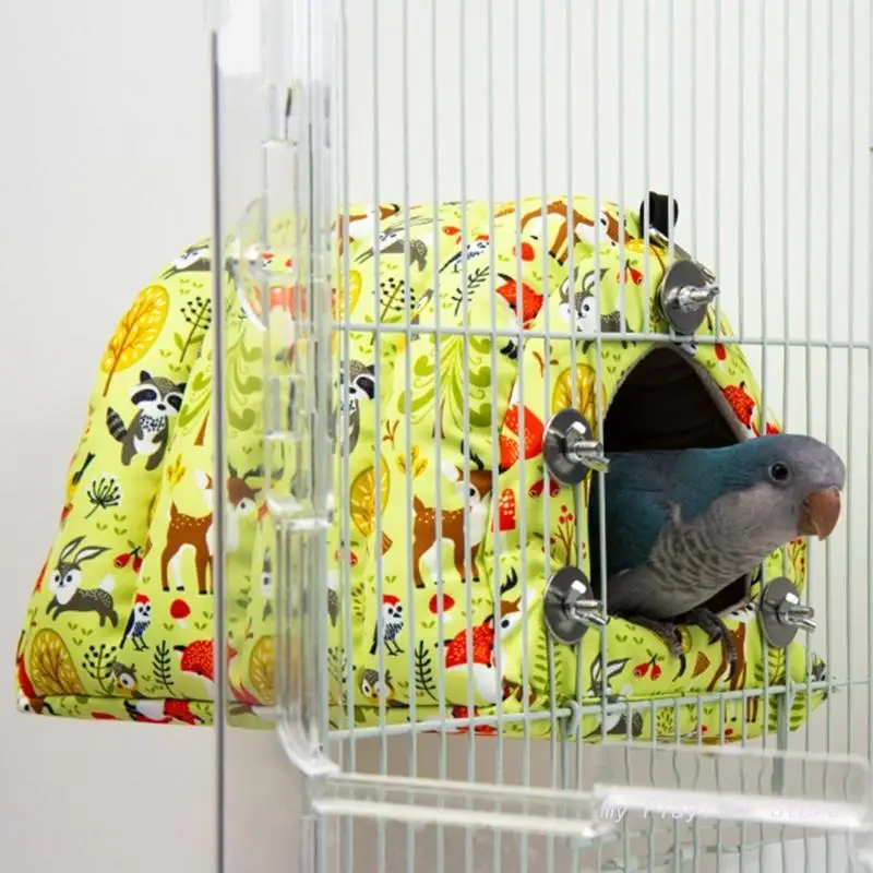 Warm Bird Nest Winter Bed Snuggle Hanging House Cage Tent Plush Hideaway for Small Medium Parrot Conure Cockatiel