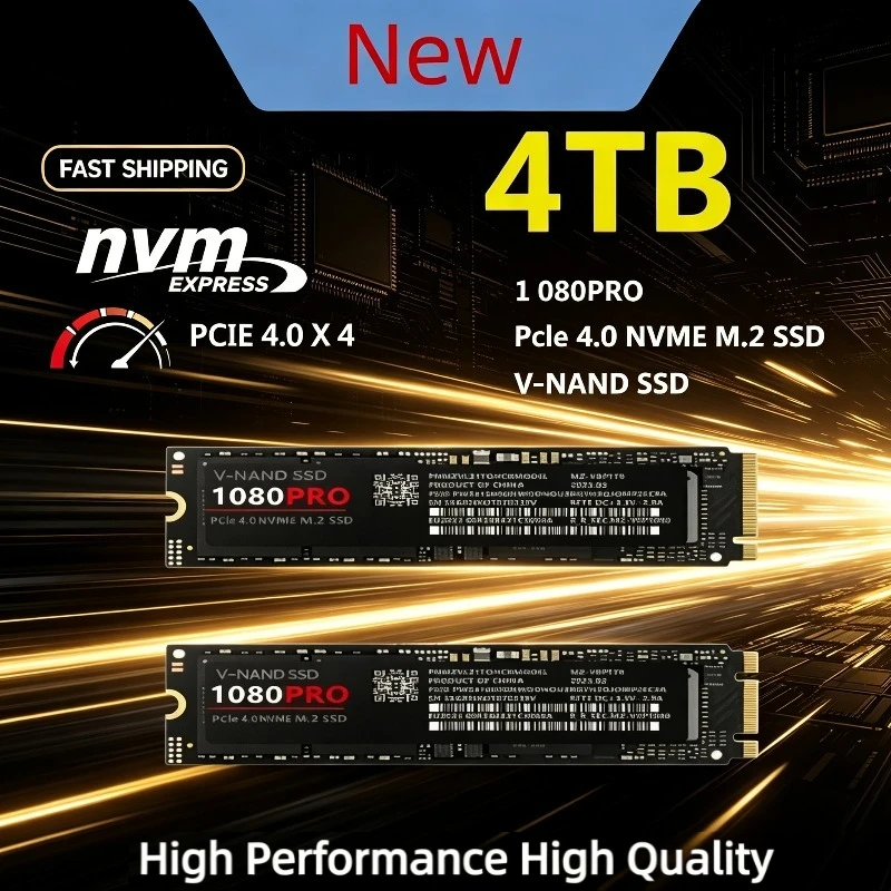 New 1080Pro 512GB‑2TB NVMe PCIe 4.0 M.2 2280 SSD 7400MB/s Read Upgrade Solid Drive For Gaming PCs And Workstations