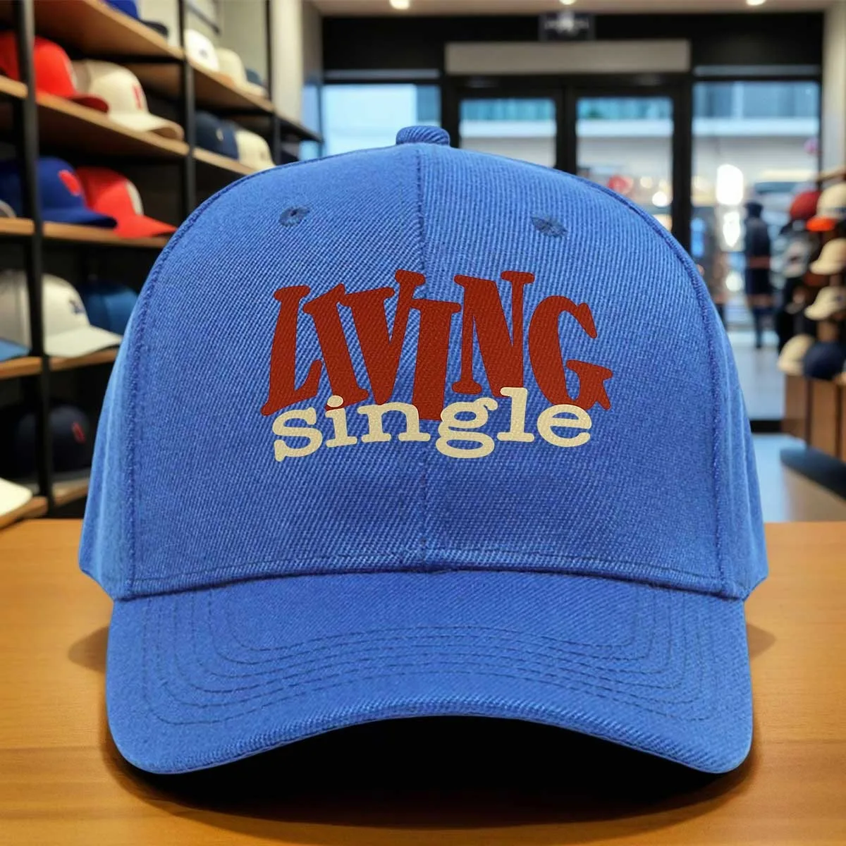 Living Single Baseball Cap - Casual Adjustable Dad Hat with Classic Logo, Soft Comfortable Cap for Daily Wear, Outdoor Activitie