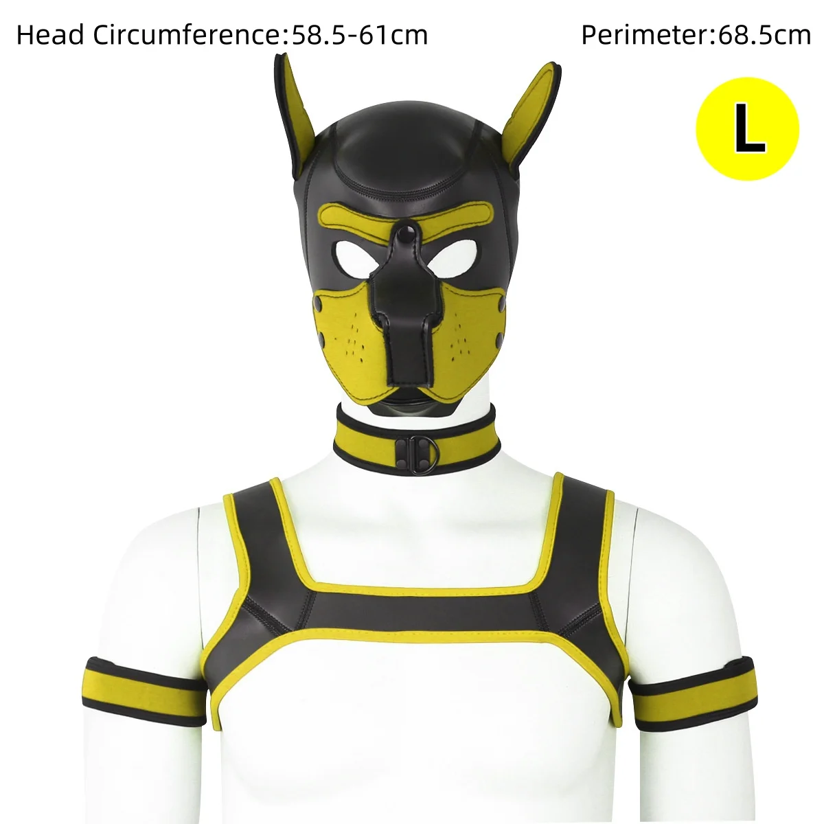 Cosplay neoprene cão chapelaria braço peito pescoço cinta conjunto completo de adereços desempenho para trajes desempenho palco adereços de halloween