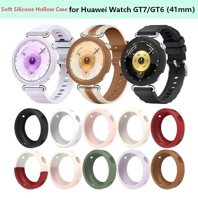Soft Silocne Case for Huawei Watch GT7 GT6 41MM Hollow Cover Protector Watchband Bumper for Watch GT6/GT7 41mm Shell Protector