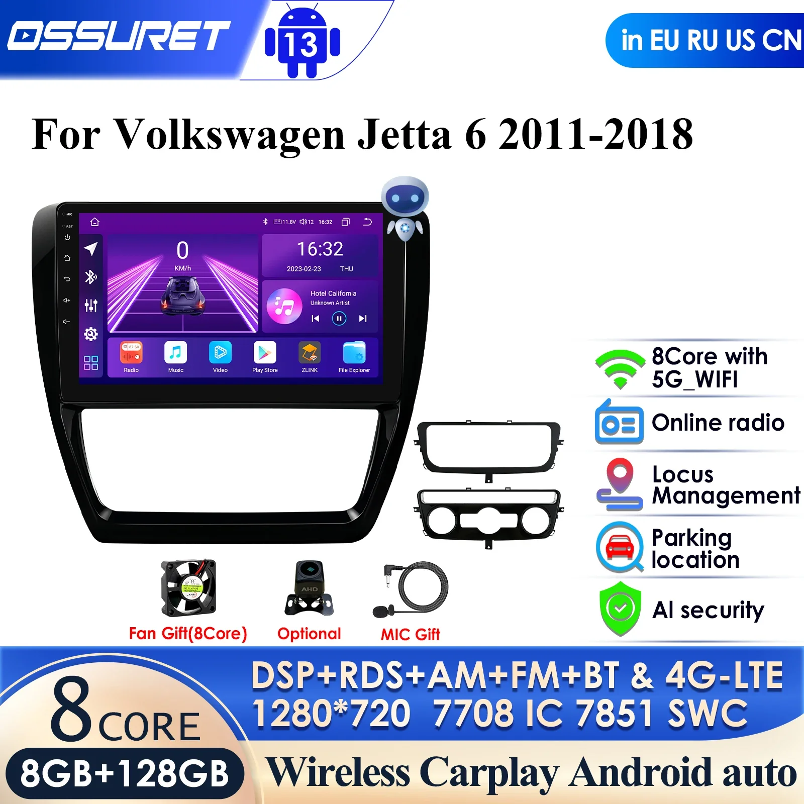 

Car Intelligent Systems AutoRadio for Volkswagen Jetta 6 2011 - 2018 Multimedia Video Player Wireless CarPlay Android Auto 4GLTE