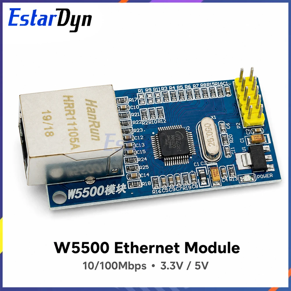 Estardyn W5500 Ethernet Network Module Hardware TCP/IP SPI Interface for Microcontroller IoT DIY Projects