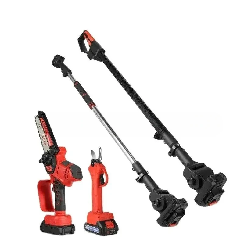 Mower extension telescopic pole electric high branch saw multifunctional electric garden（Without battery）