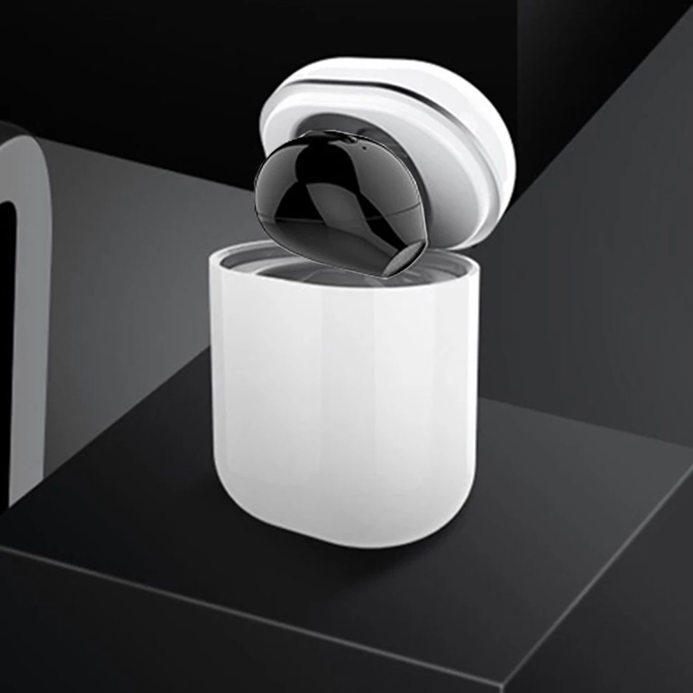 Bluetooth-Compatible 5.0 Invisible Single Headphone with Charge Case 7 Hours Long Battery Life for Running Gym Workout