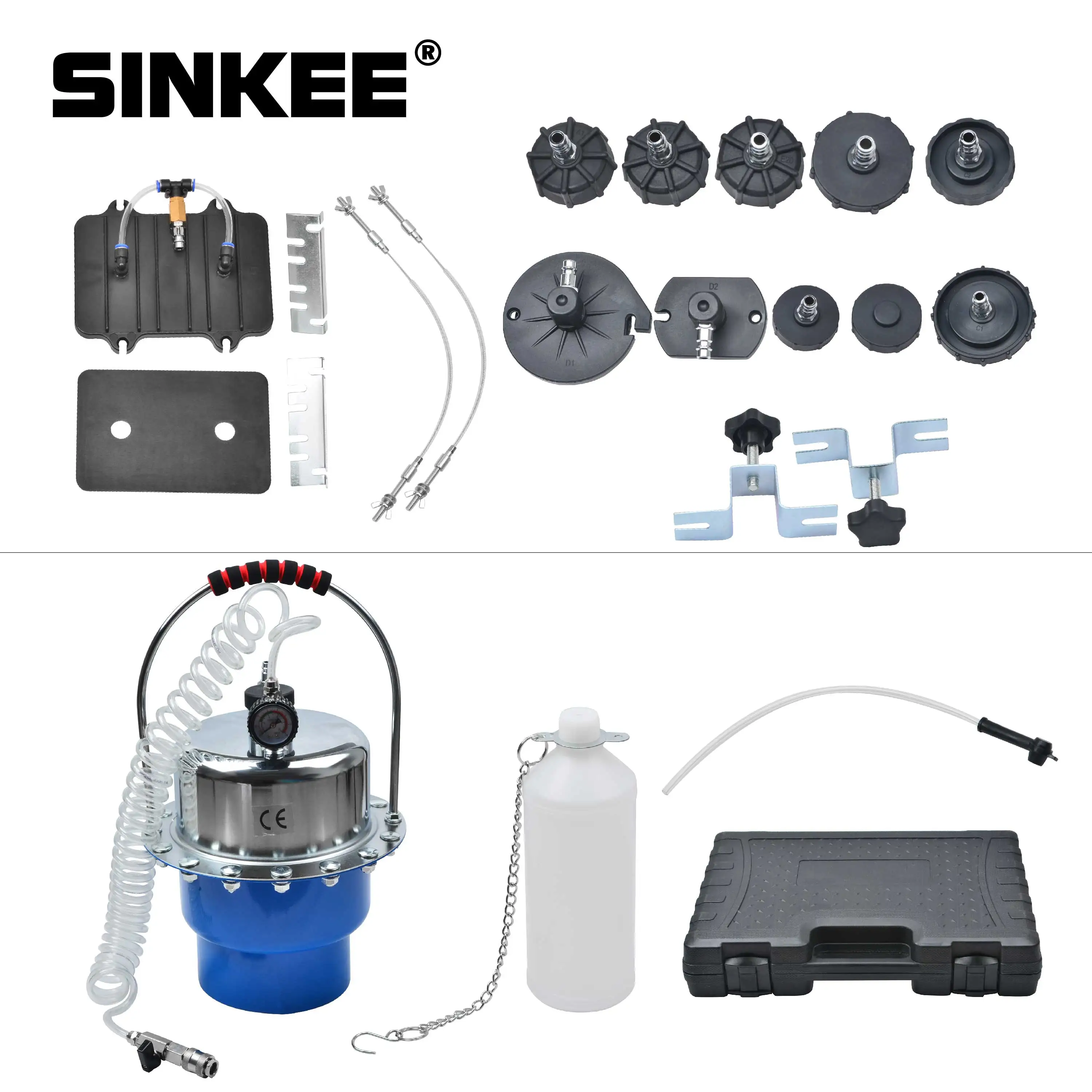 Portable Pneumatic Air Pressure Kit Bleed Brake and Clutch Bleeder Valve System Tool 5L SK1658