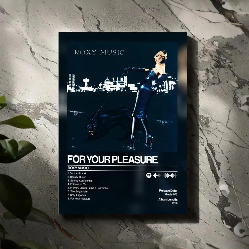 

For Your Pleasure Roxy Music Poster Prints Canvas Painting Wall Art Picture Living Room Home Decor Tracklist Music Album Cover