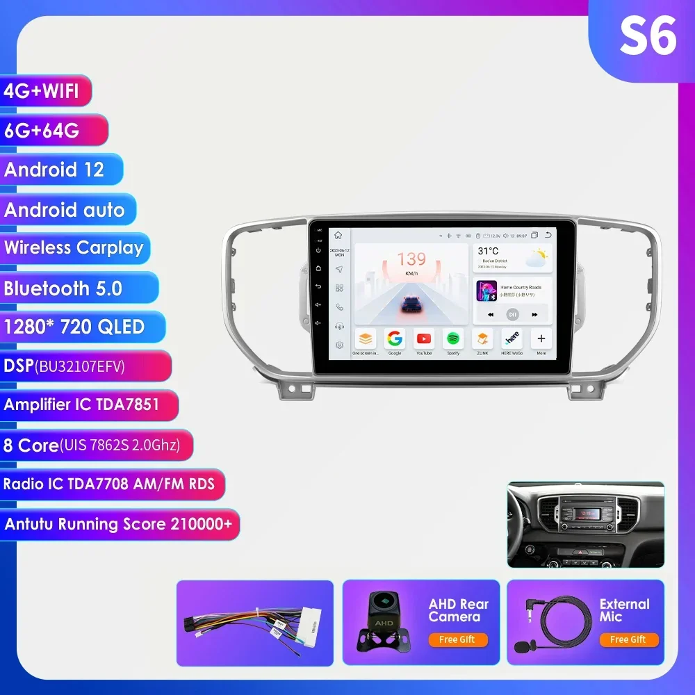 Hizpo Voor KIA Sportage 4 KX5 2016 - 2018 Autoradio Multimedia Speler Navigatie 2 Din Android 2din Autoradio CarPlay Stereo 4G