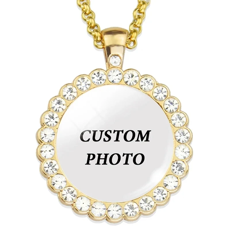 Collar de foto personalizado, Circular, media luna, Cruz, búho esférico con una variedad de opciones, regalos para amigos