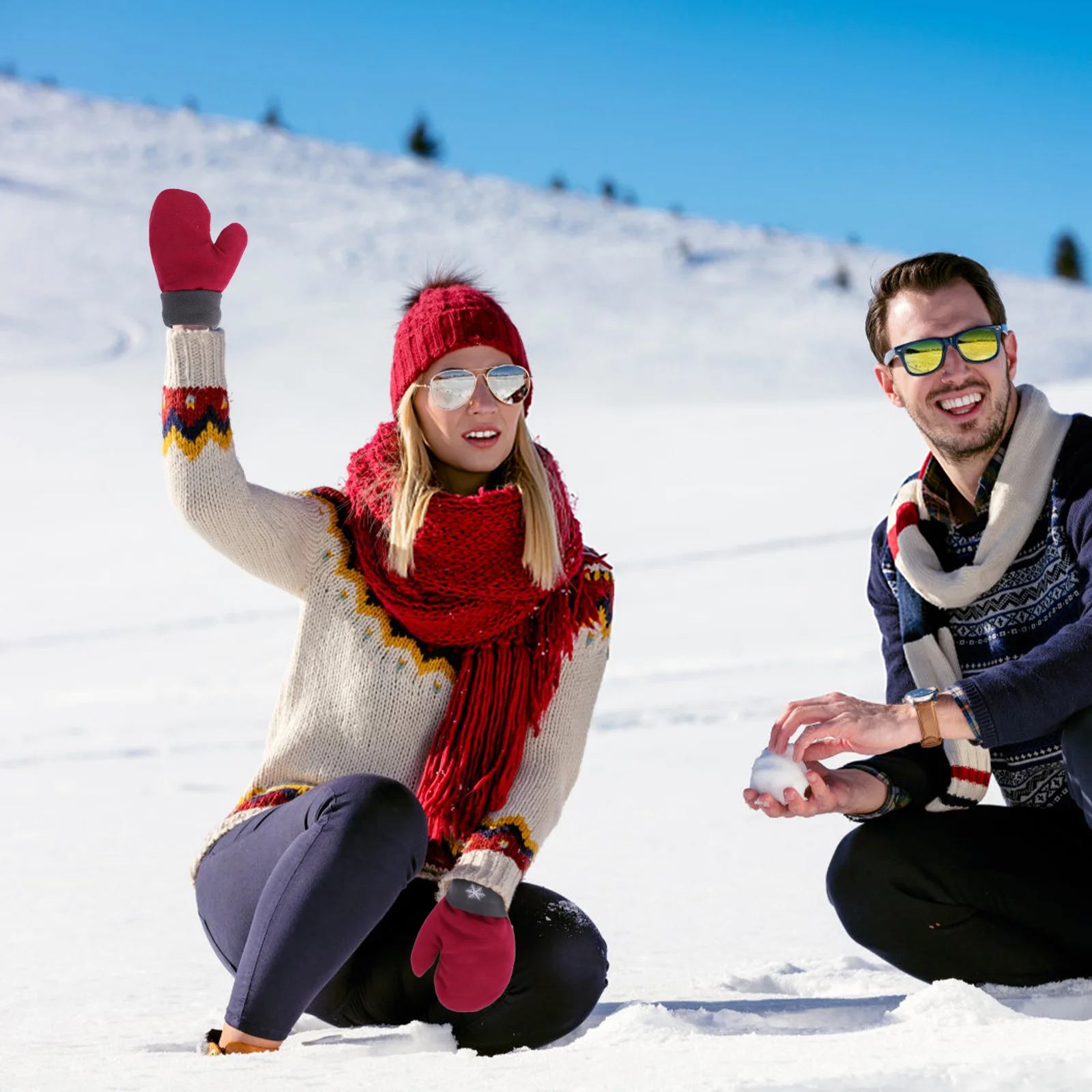 

3 шт. толстые перчатки для пар, флисовые зимние теплые перчатки для влюбленных, романтический рождественский подарок на день Святого Валентина, варежки для пар