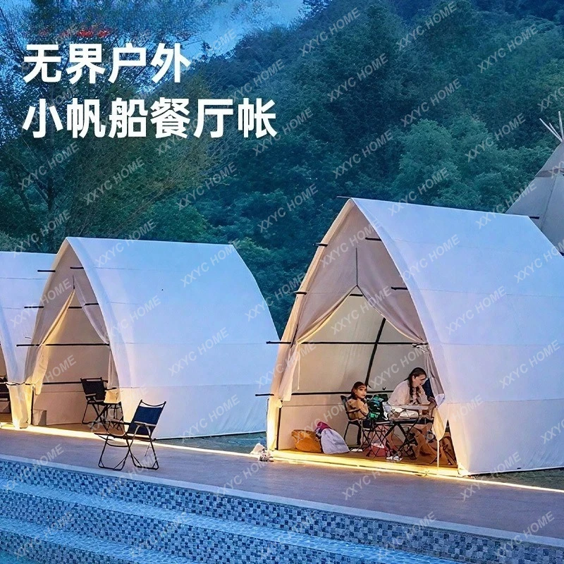 LCamping Dhow Tent Outdoor Star Hotel  Camping Restaurant Barbecue Canopy Rainproof