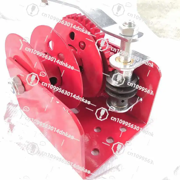 Breeding Hand Crank Winch, Small Window Double Wheel Chicken Farm Water Line Material Winch for Veterinary Lifting Copper Sleeve
