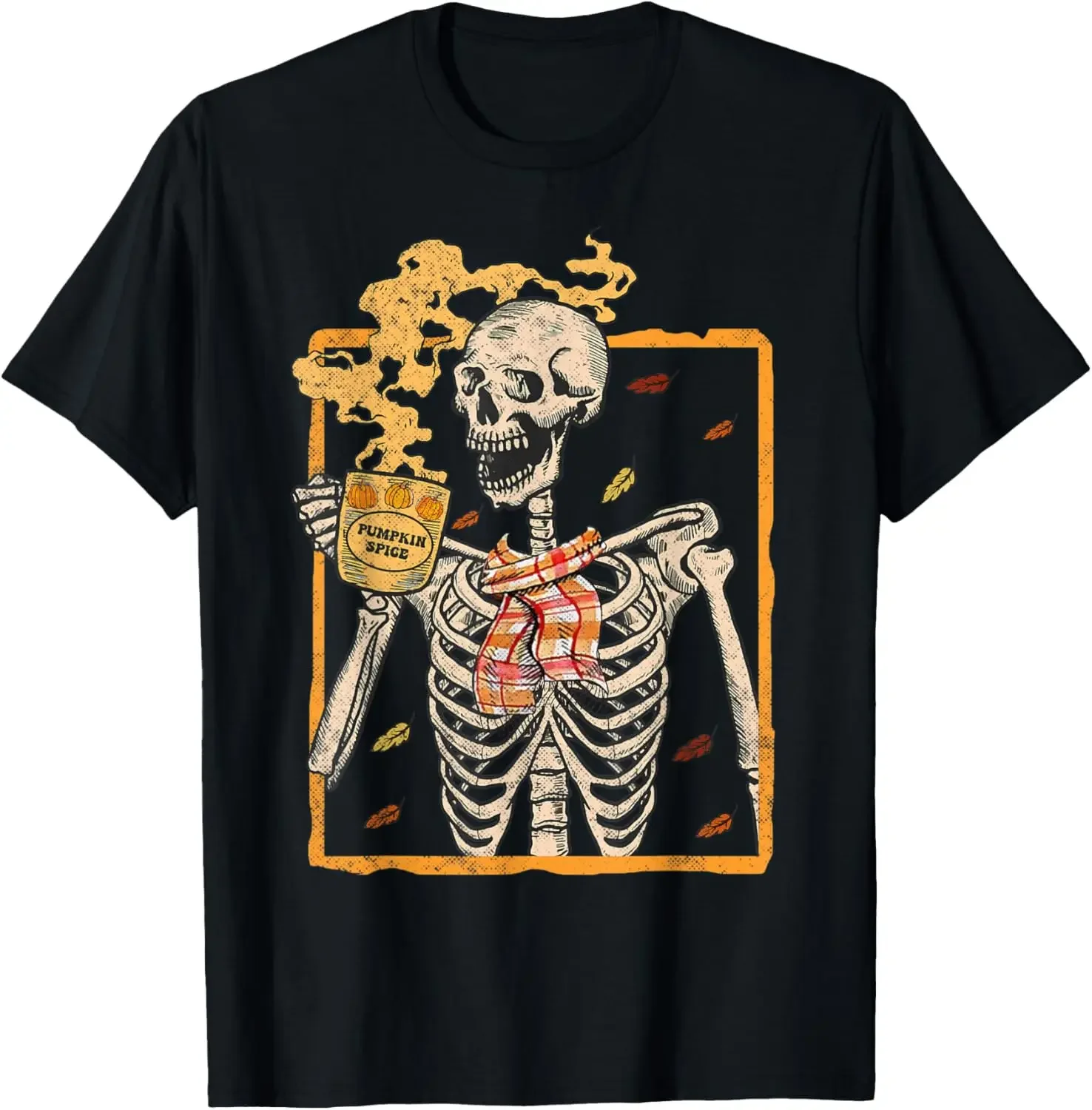 Vintage Halloween Skeleton Pumpkin Spice Latte Syrup Creamer T-Shirt