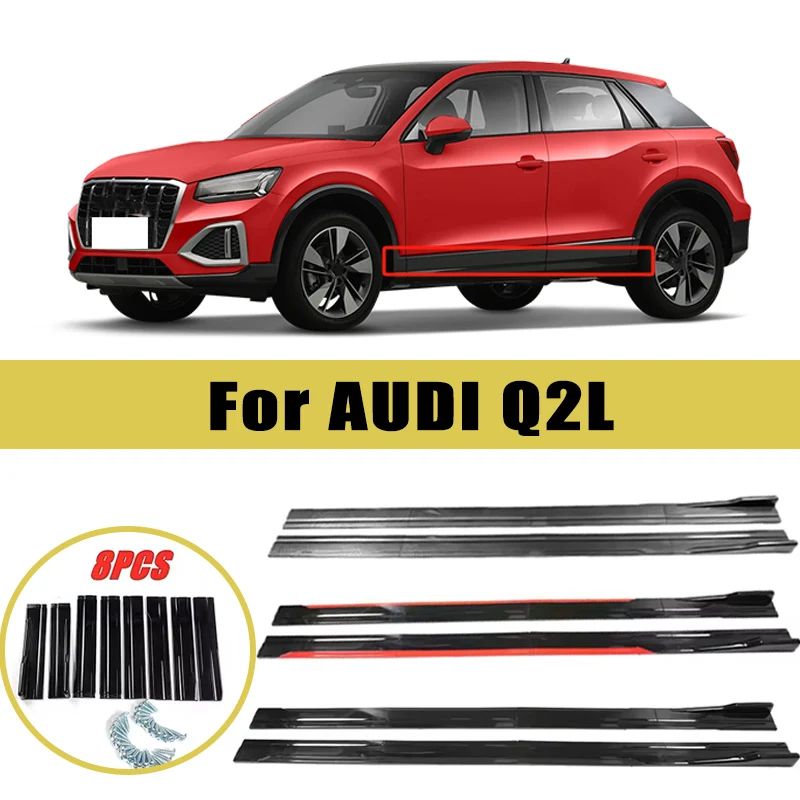 

Universal 2m/2.2m Car Side Skirt Extension SplitterBumper Racing Side Wing Bumper Lip Side Spoiler For AUDI Q2L Car Accessories