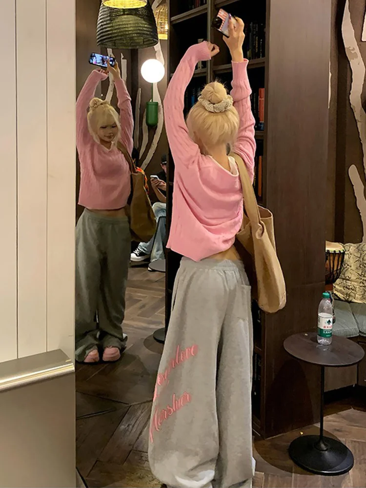 American Lazy Sle Wide Leg Casual Pants Women Spring Autumn Loose Slimming Drapey Straight Leg Trousers Dancewear