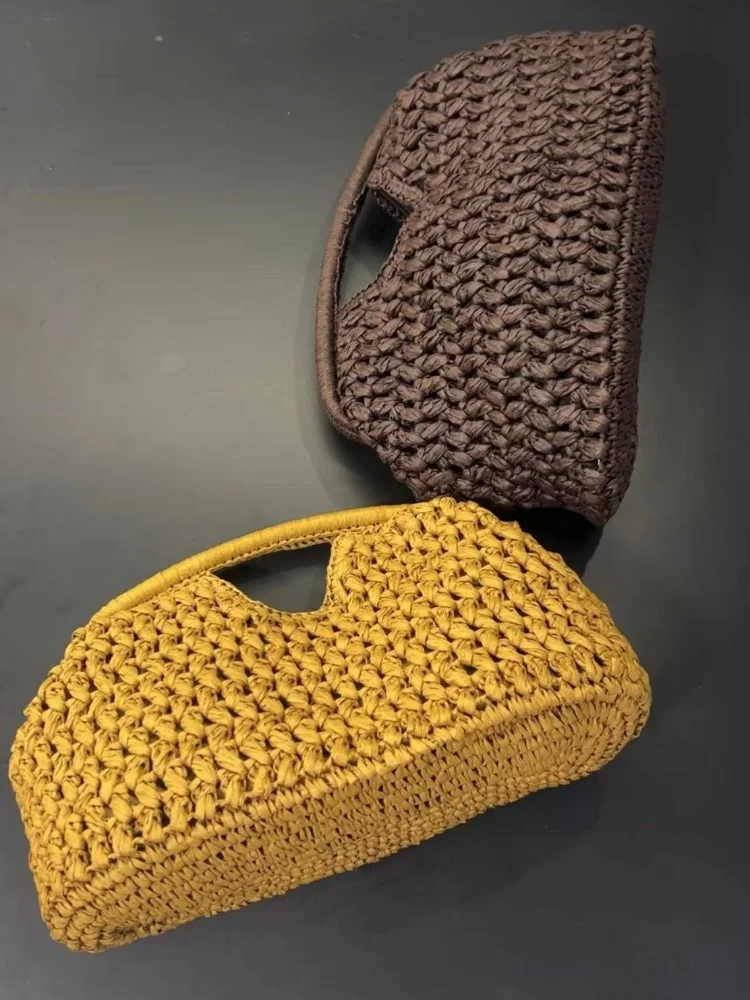 2025 여름 여성 밀짚 핸드백 레저 보헤미안 스타일 숄더백 크로스백 다용도 라탄 비치 밀짚 가방