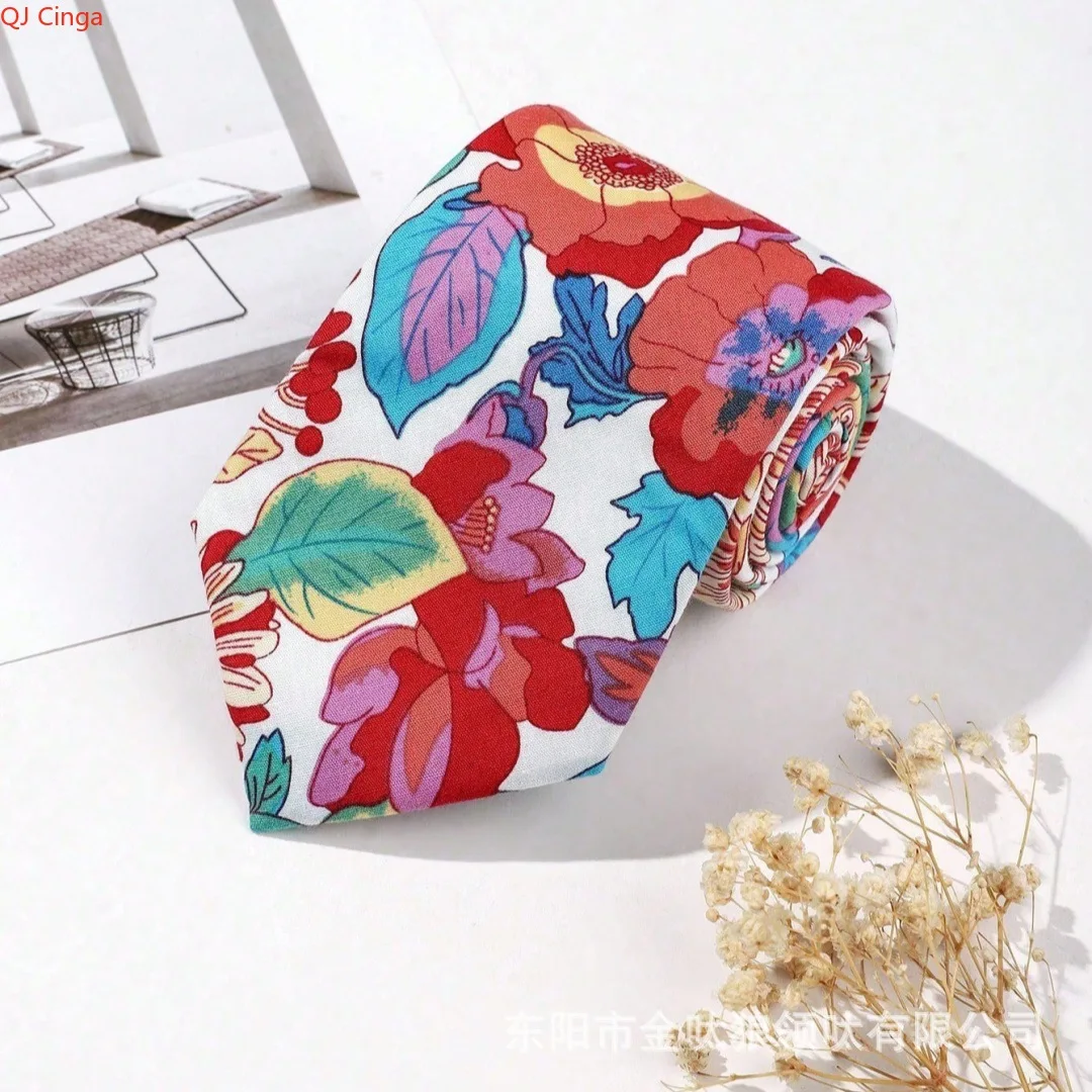 

Элегантный галстук с сине-бежевым цветочным узором, основные аксессуары для коллекций мужских осенних костюмов, характеристики 150см*8см.