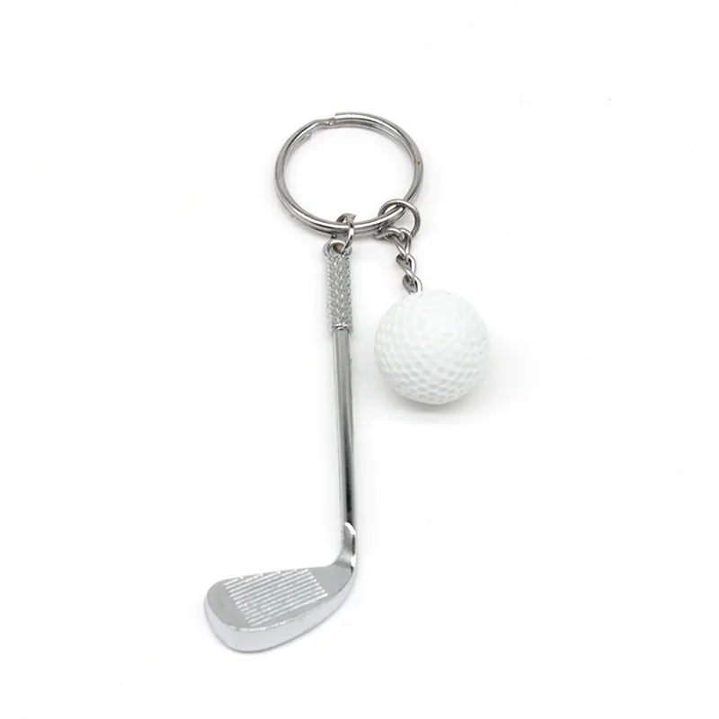 10Pcs Keychain Mini Golf Racket Ball Pendant Keyring Key Ring Creative Metal Pendant Tennis Key Chain Sports Clubs Gift