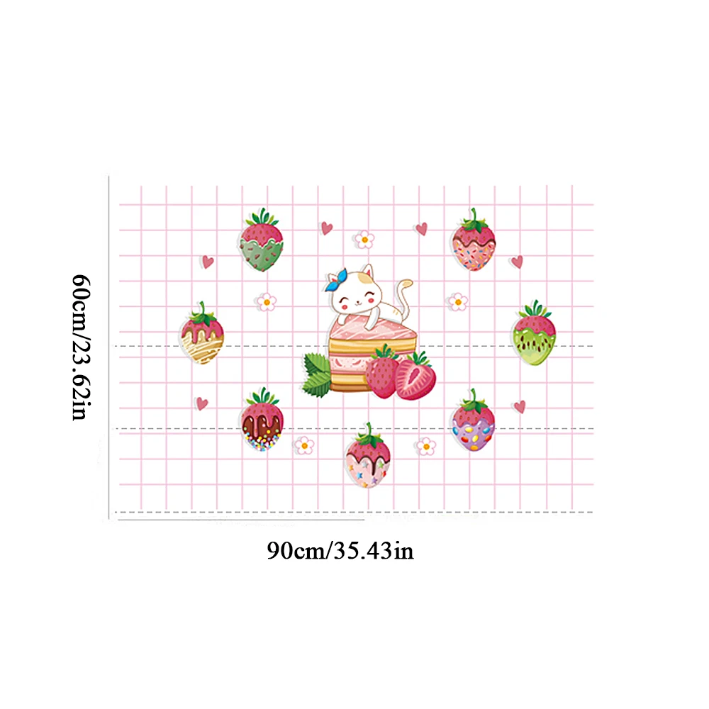 Self-Adhesive Oil Proof Wall Stickers Wallpaper Kitchen Backsplash Wall Protector Cartoon Animal Pattern Waterproof Sticker