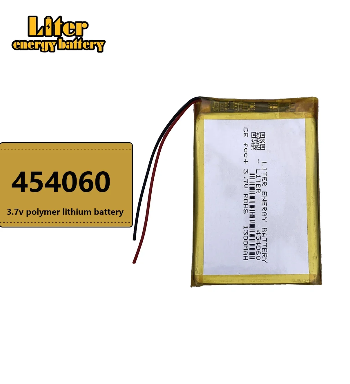 3.7V 1300mAh 454060 Lithium Polymer Li-Po li ion Rechargeable Battery cells For Mp3 MP4 MP5 GPS  mobile bluetooth