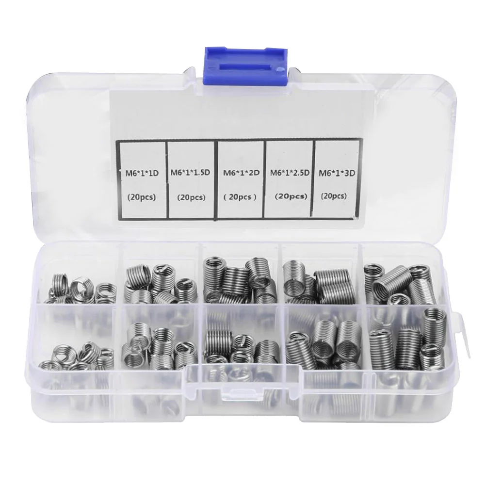 

100 Pcs Fastener Stainless Steel Braces Combination 100pcs Thread Repair Sleeve Kit