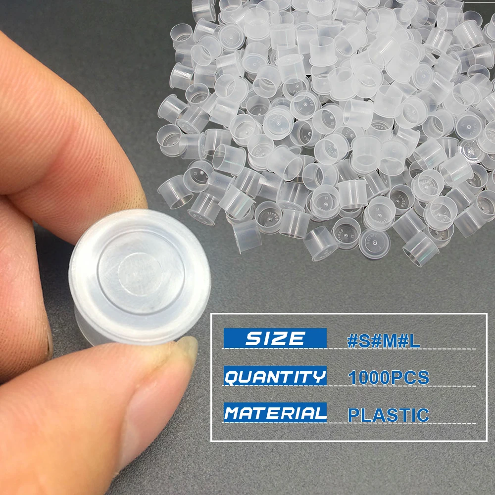 1000 stks Plastic Tattoo Inkt Cups Caps 17mm 14mm 11mm Clear zelfstaande Inkt Caps Tattoo Pigment cups Supply voor inkt