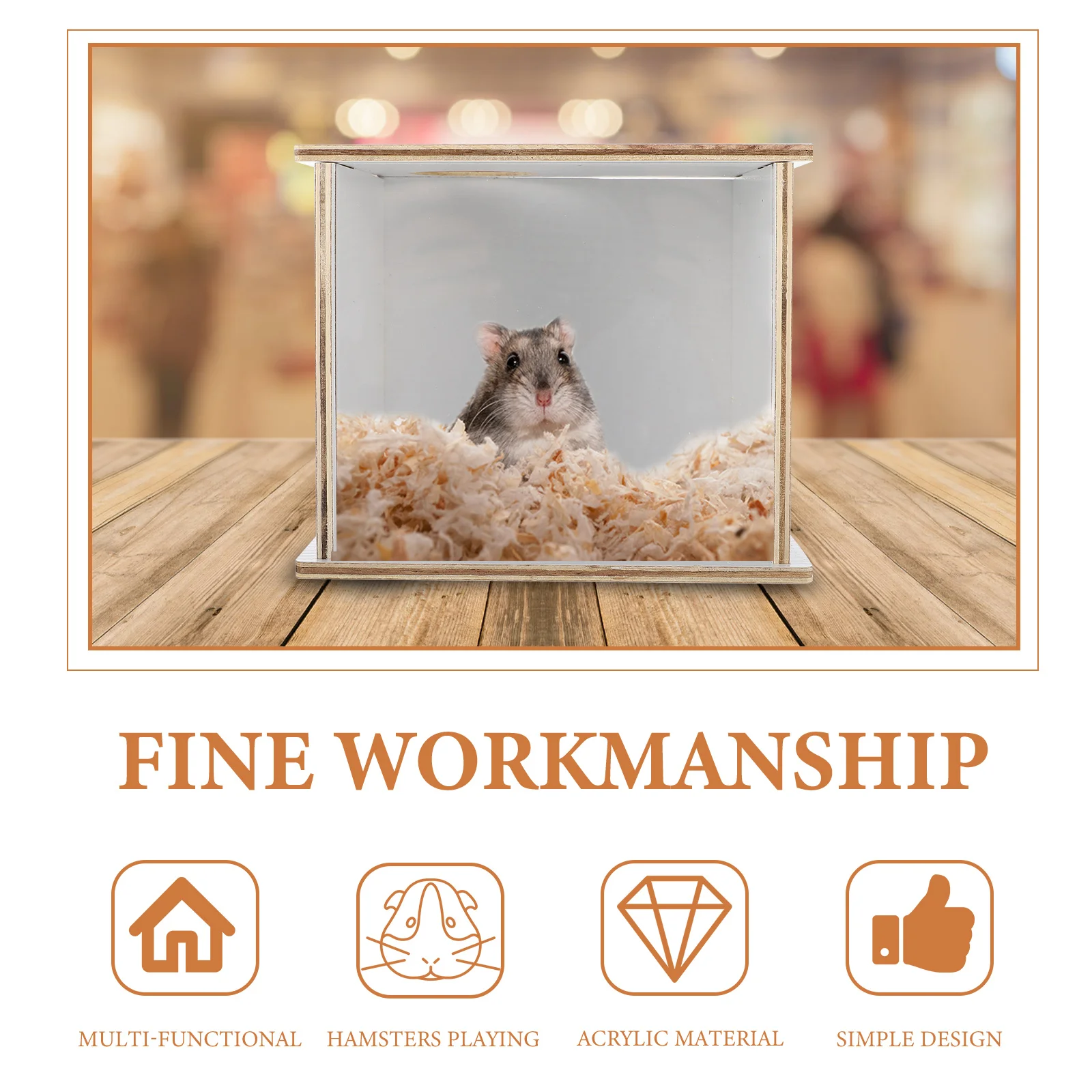 

Transparent Acrylic Hamster Sand Bath Smooth Contamination Free Lightweight Bathing Box Suitable Store Usage