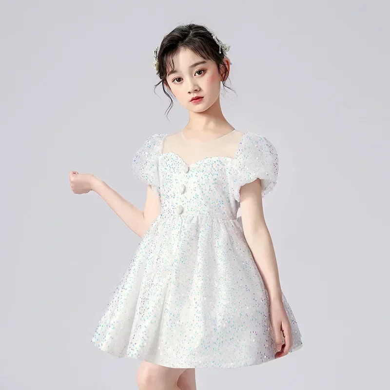 Vestido de princesa esponjoso para niñas pequeñas, vestido de moda, edición coreana, verano, 2022