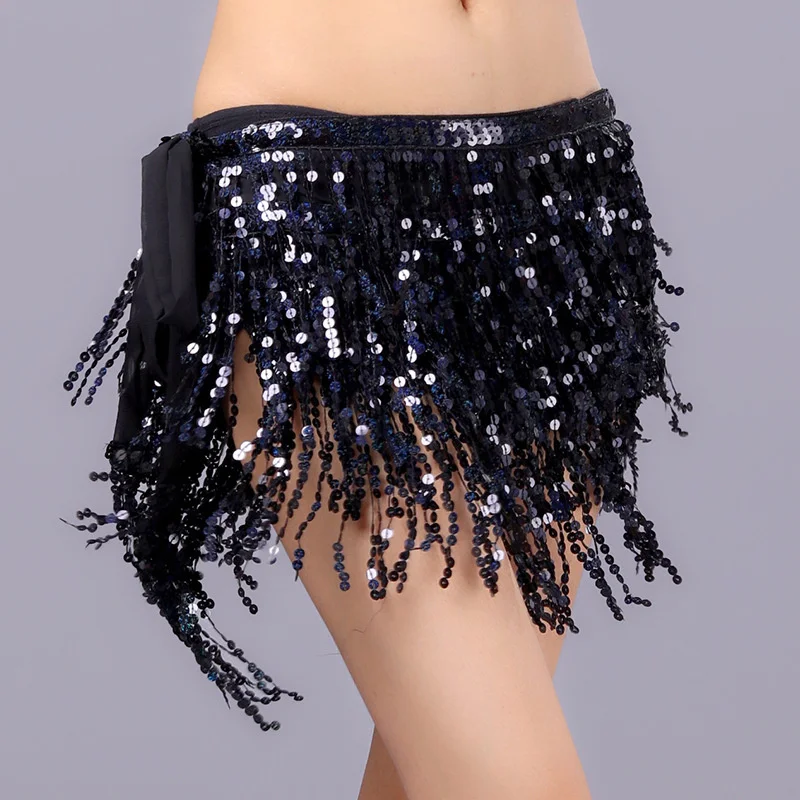 

4-layer Tassel Waist Scarf Sexy Belly Dance Tassel Hip Scarf Sequin Hip Scarf Dance Performance Costume Halloween Waist Chain