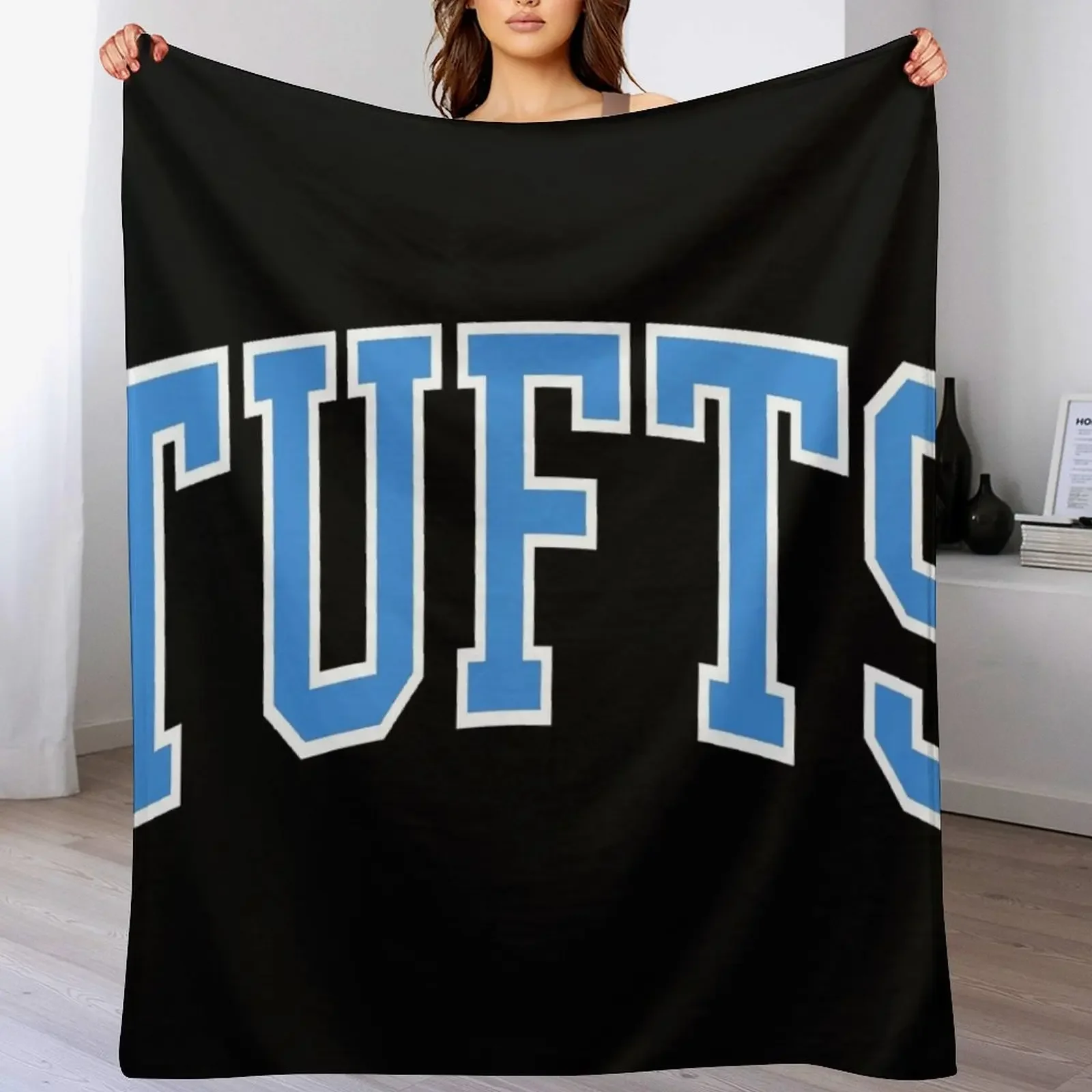 

tufts - college font curved Throw Blanket Plaid Hairys Blankets For Baby Furry Blankets