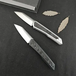 KS 7050 Launch 20 Folding Knife CPM-MagnaCut Reverse Blade Clear Anodized Aluminum Handles with Carbon Fiber Inlays Knife