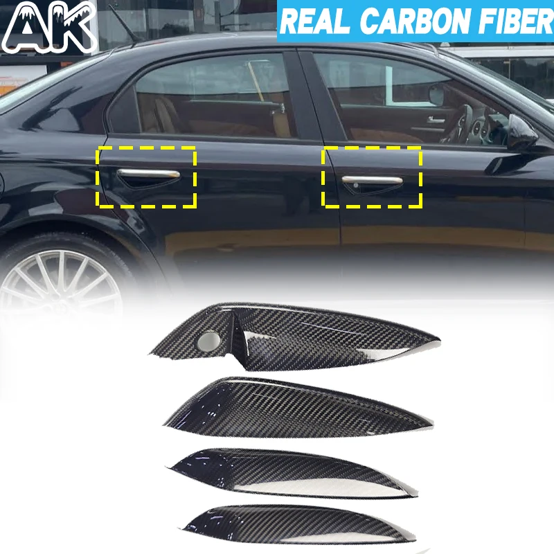 For Alfa Romeo 159 Brera Spider/Sportwagon Estate 939 2004-2012 Real Carbon Fiber Car Exterior Door Handle Recess Trim Car Panel