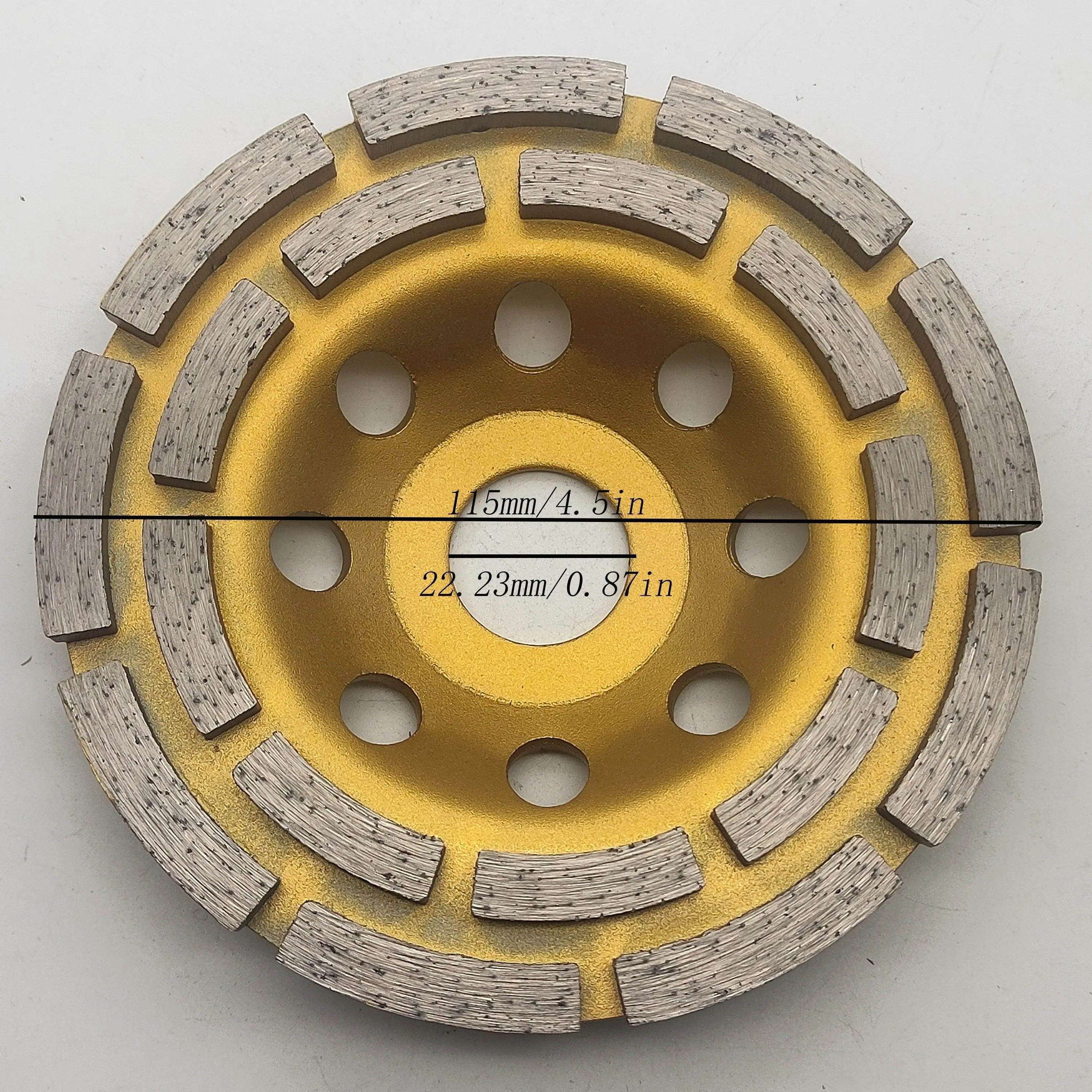 Double Row Diamond Concrete Grinding Wheel 4.5 Inch For Polishing And Cleaning Stone Concrete Surface, Cement, Marble, Rock,