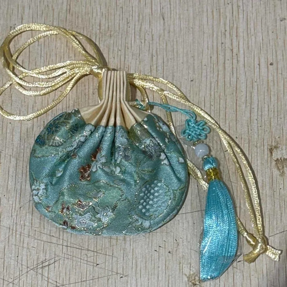 القماش زهرة نمط التطريز القلائد حالة شرابة محفظة الحقيبة النمط الصيني حقيبة التخزين المرأة حقيبة مجوهرات كيس فارغ #3