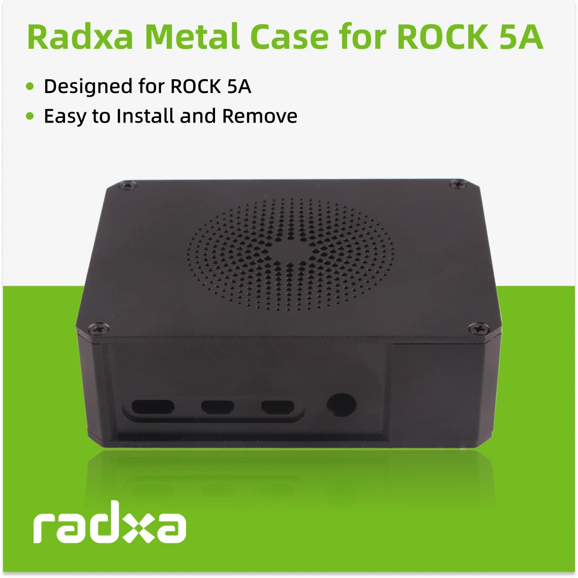 

Radxa Metal Case for ROCK 5A, Full Metal Enclosure