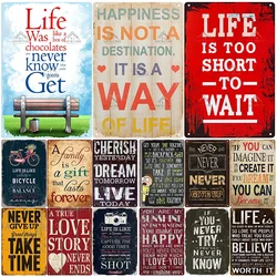 Cassic Quotes Retro Tin Sign, Life Is Too Short To Want Poster, Metal Plaque, Vintage Home Decor, Metal Plate, Room Wall Decor