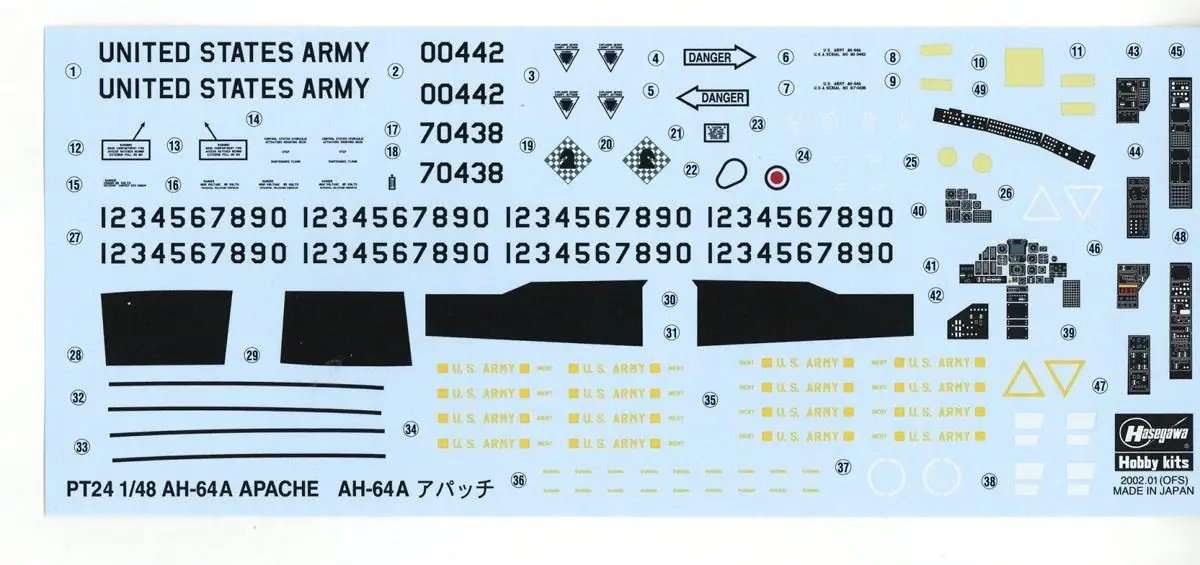 Zestaw modelarski Hasegawa 07224 1/48 AH-64A Apache