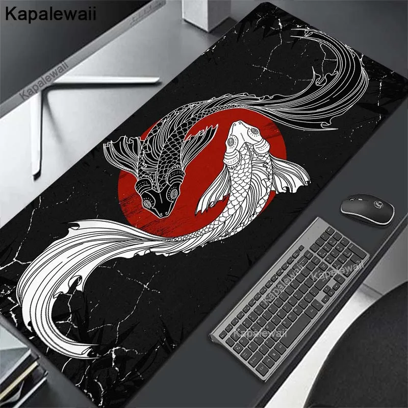 

Computer Mouse Pad Strata Liquid Gaming Accessory Japanese Koi Mousepad Large Desk Mat Gamer Rubber XXL Mause Carpet Run