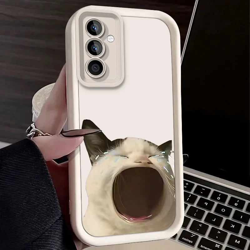 Cat Dog Cry Case for Samsung Galaxy A31 A30 A24 A23 A22 A21S A20S A20 A14 A13 A12 4G A11 EU A10S A05 A05S A04 A03 Silicone Cover