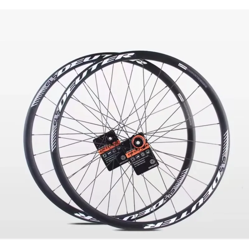STLF Aluminum Road Disc Brake Wheelsets 26/27.5/29er Straight Pull  6 Tornillos Hub   Black Bicycle Wheel Set