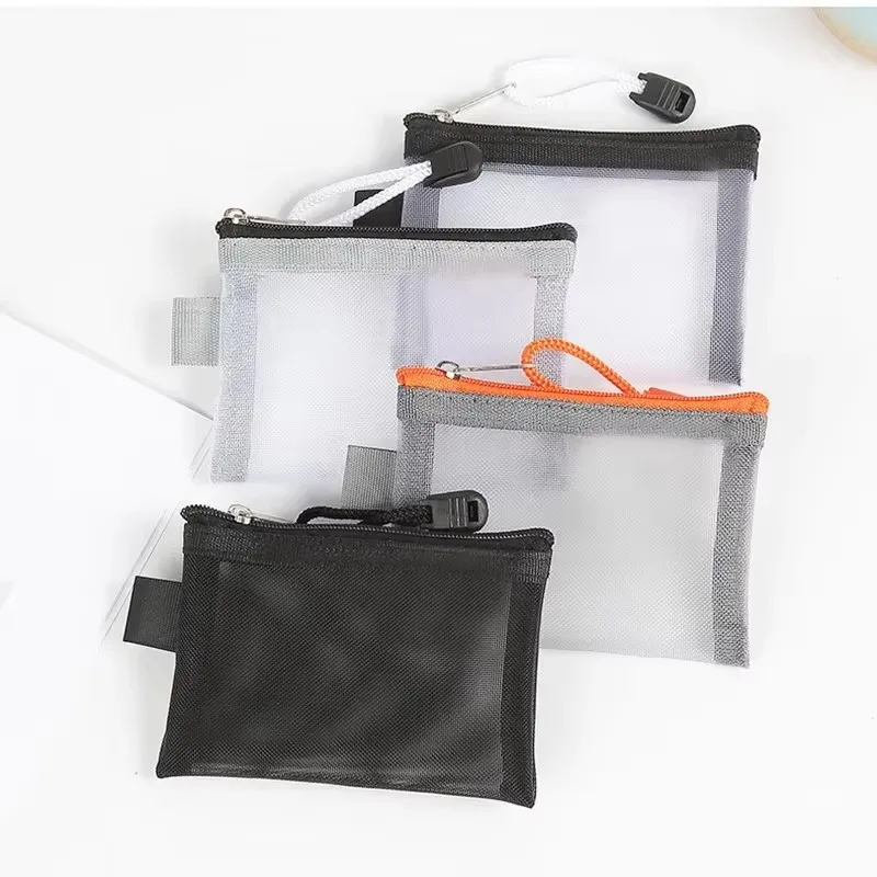 1/2/3Pcs Mesh Coin Bag Money Earphone Data Line Storage Bags Bus ID Credit Card Holder Zipper Pouch Traveling Portable Small Bag