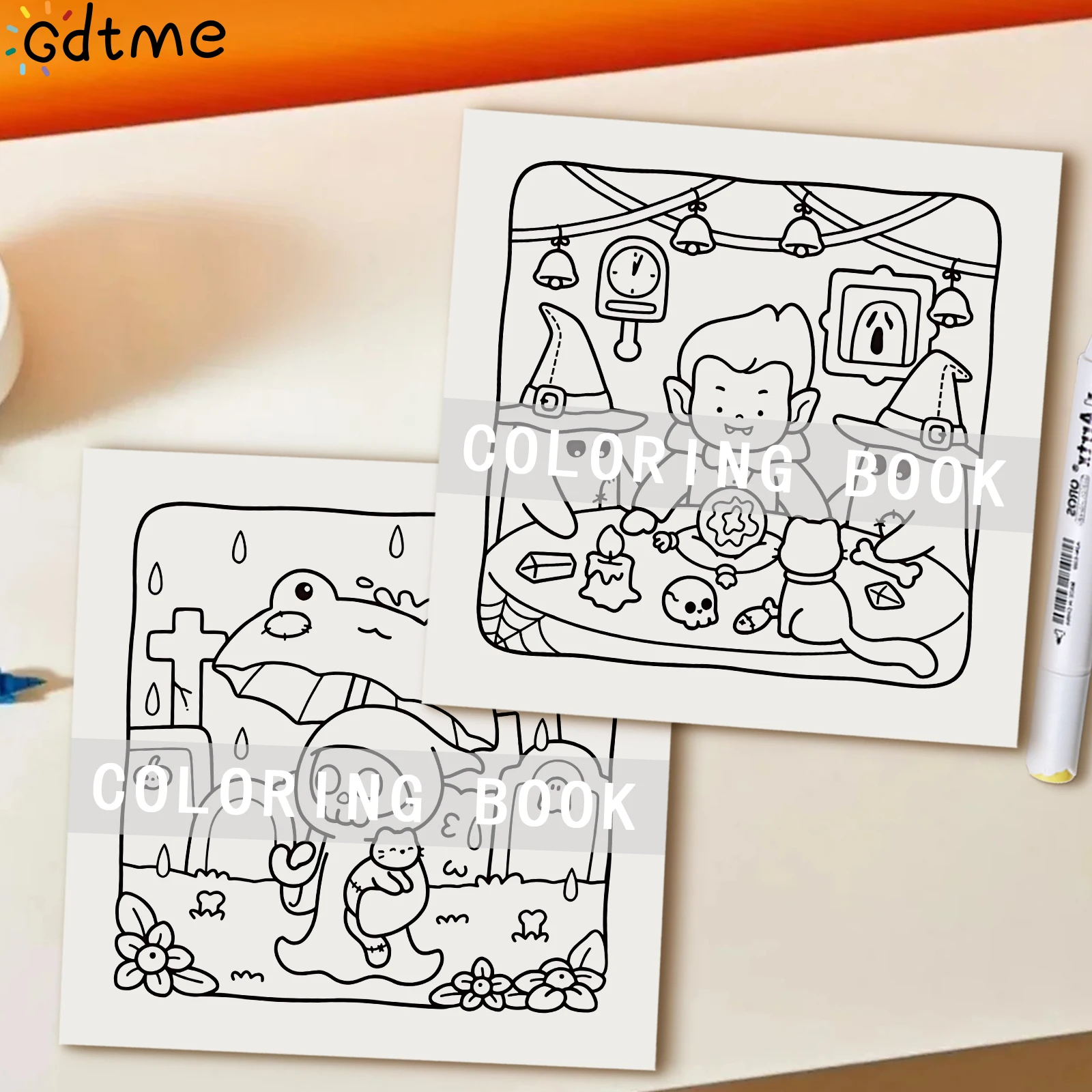 SPOOKY FUN CUTE & EASY Coloring Book for Adult Relieve Stress Kill Time DIY Painting Drawing Book Bold Spooky Halloween Patterns image 6