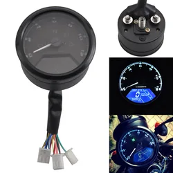Universal Cylinders Motorcycle LCD DigitalTachometer Speedometer Odometer Waterproof Gauge Multi-function For Cafe Racer 2 - 4