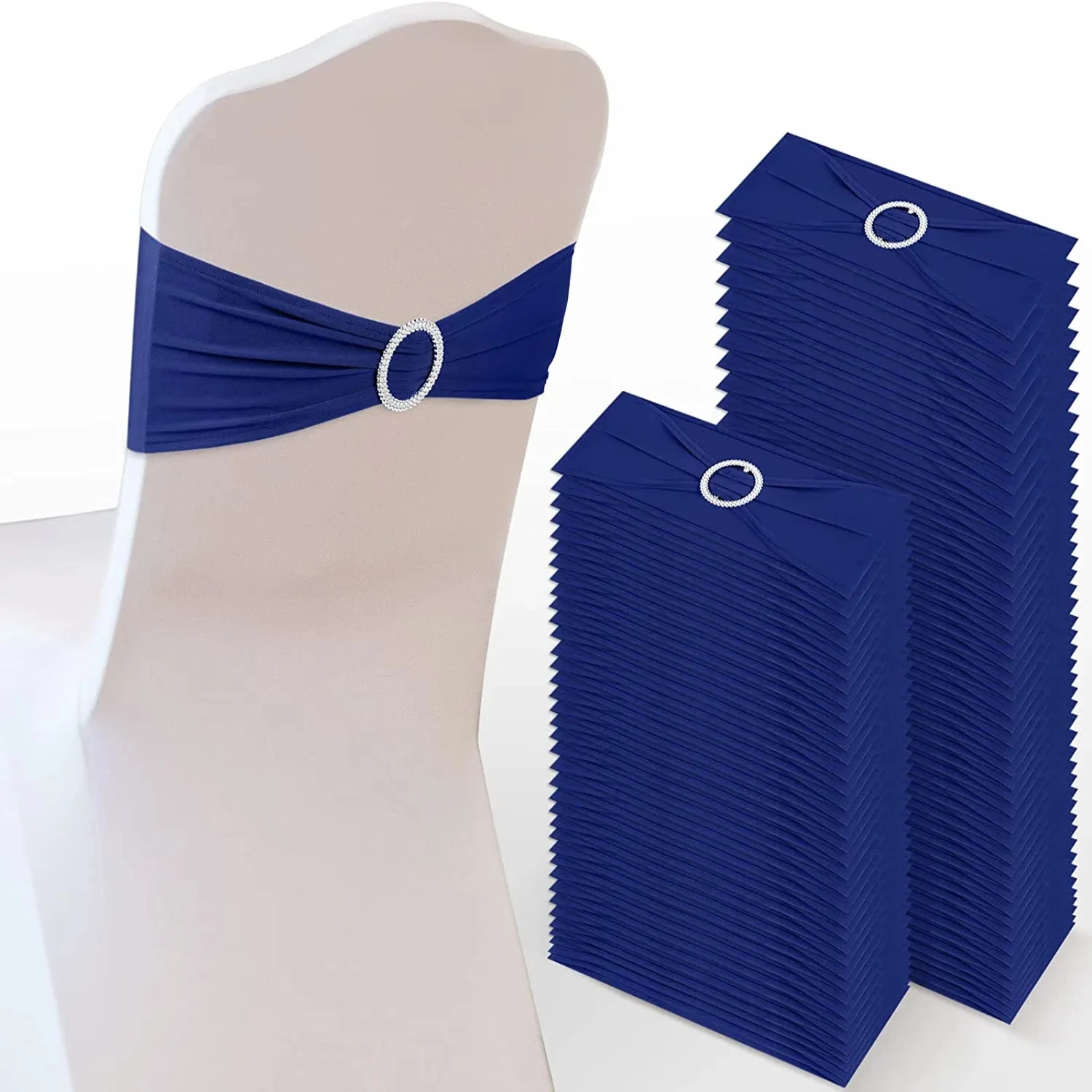 

Elegant 20pcs Stretch Spandex Chair Sash with Buckle for Wedding, Hotel Party, and Banquet Decorations - Multifunctional Chair K