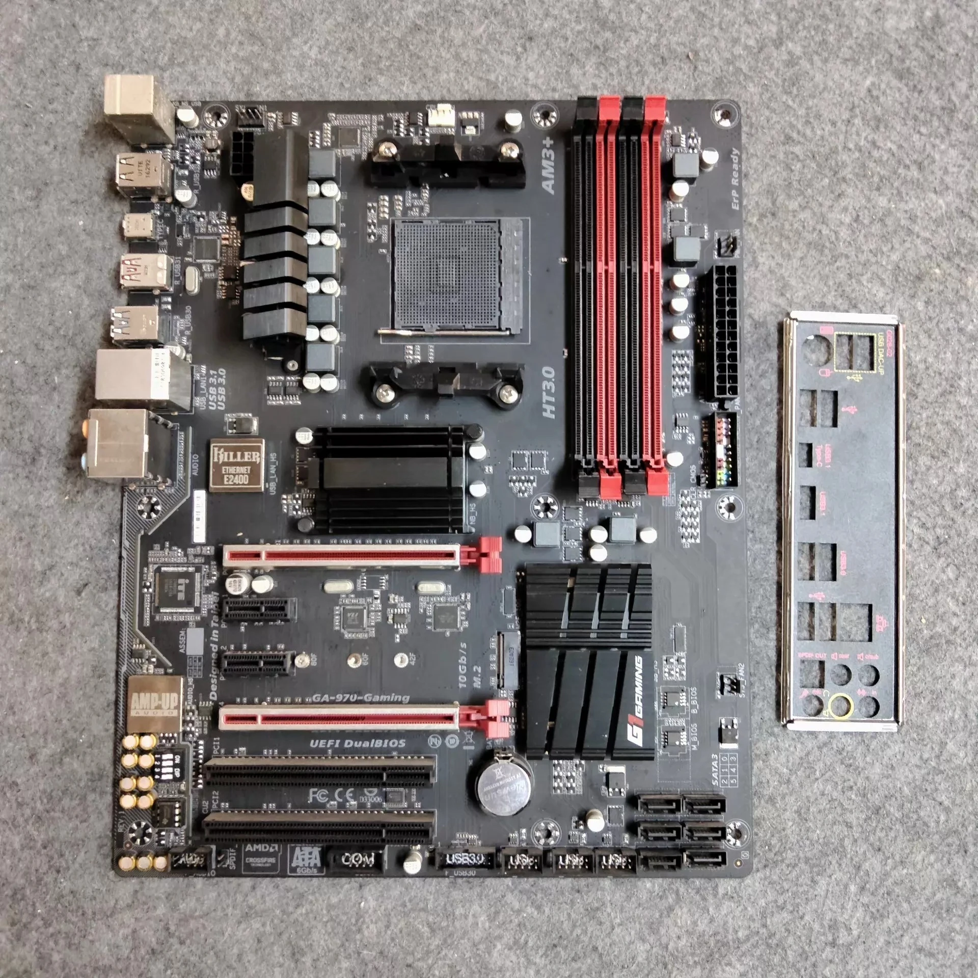 Used for Gigabyte GA‑970GAMING Motherboard Used Pulled Part AM3+ Socket HT3.0 With Metal I/O Shield
