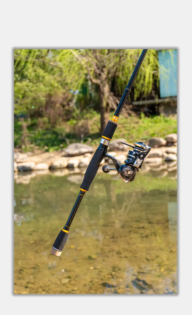DEUKIO 1,8/2,1m Carbon-Spinn-Set, Ultraleichte Rute mit 5,2:1-Rolle, 8KG Max. Bremskraft, Sensibles Angelset für Süß-/Salzwasser – Detail 13