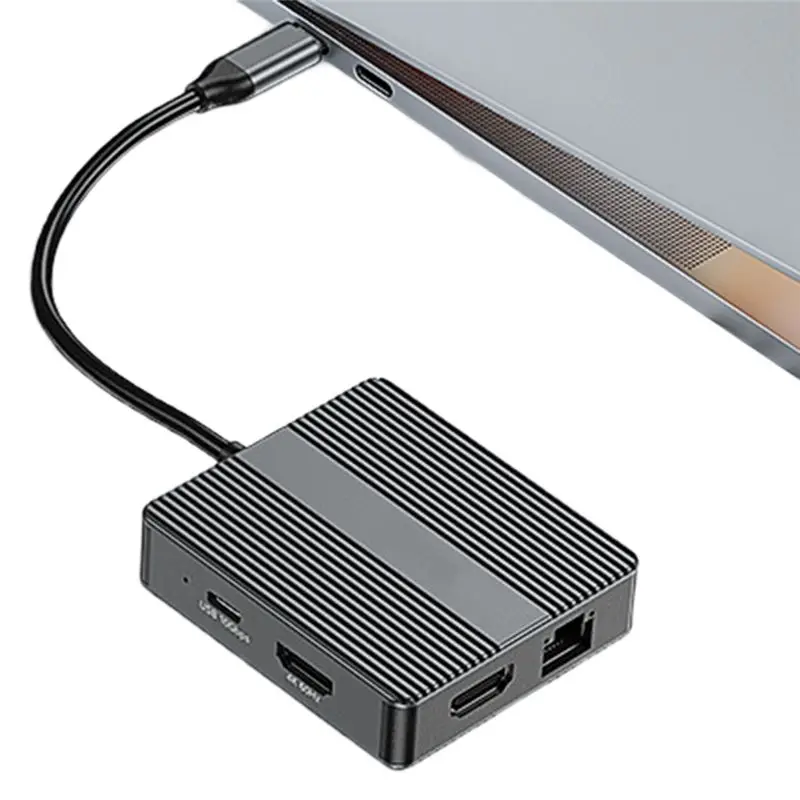 USB C Hub 7In1 USB3.2 Adapter Type C Hub Laptop Docking Station With 4K 60Hz Dual HDTV RJ45 Ethernet PD Fast Charging