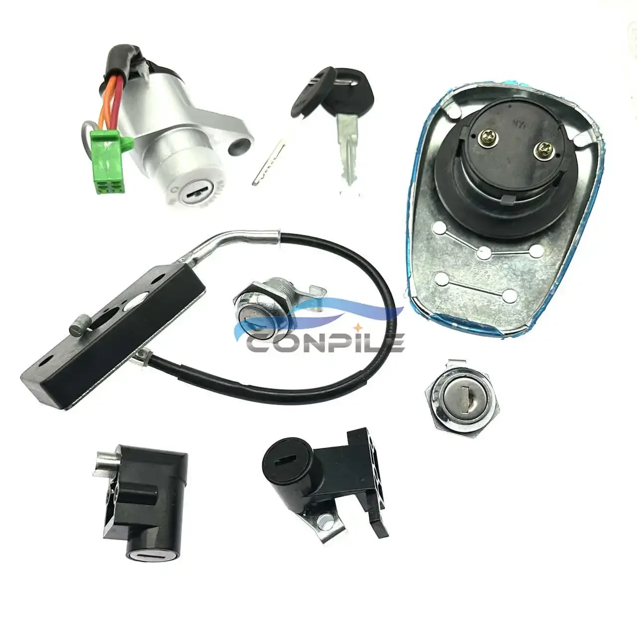 A set for Suzuki motorcycle GZ150-A set lock electric door lock oil tank lid edge box lock all car lock authentic