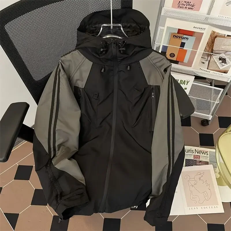 Chaqueta de trabajo con capucha para hombre, traje militar de escalada de montaña, bloqueo de Color verde, estilo americano, primavera y otoño